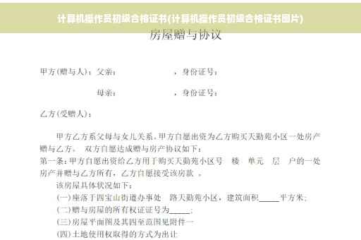 计算机操作员初级合格证书(计算机操作员初级合格证书图片)