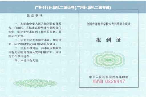 广州9月计算机二级证书(广州计算机二级考试)