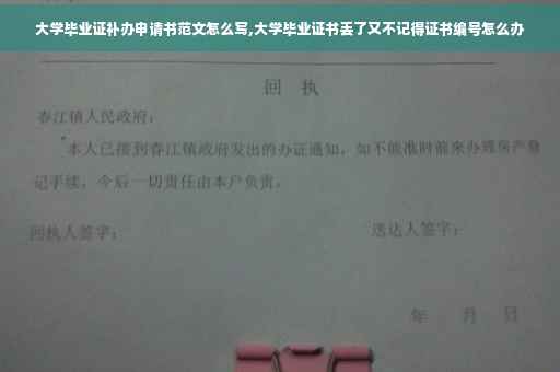 大学毕业证补办申请书范文怎么写,大学毕业证书丢了又不记得证书编号怎么办