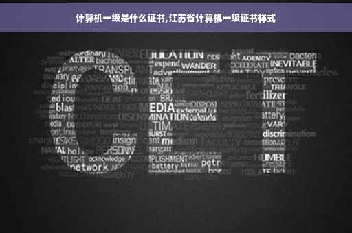 计算机一级是什么证书,江苏省计算机一级证书样式
