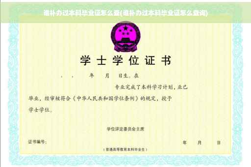 谁补办过本科毕业证怎么查(谁补办过本科毕业证怎么查询)