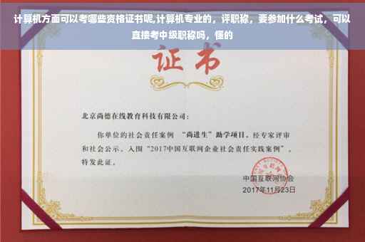 计算机方面可以考哪些资格证书呢,计算机专业的，评职称，要参加什么考试，可以直接考中级职称吗，懂的