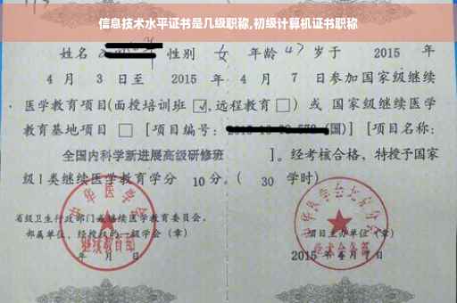 信息技术水平证书是几级职称,初级计算机证书职称