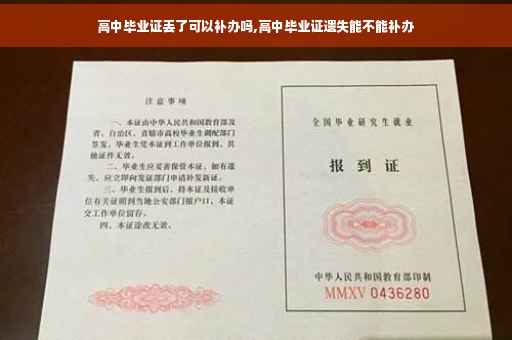 高中毕业证丢了可以补办吗,高中毕业证遗失能不能补办