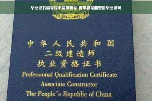 毕业证书编号是不是学籍号-有学籍号能查到毕业证吗