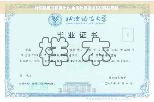 计算机证书都有什么,全国计算机证书证件照规格