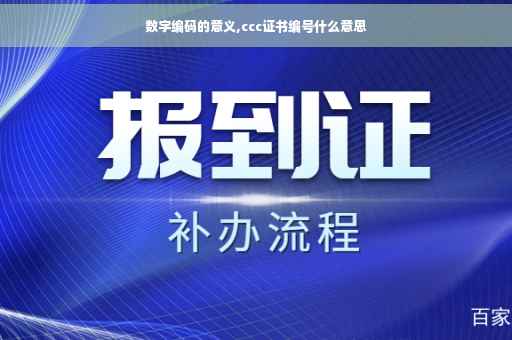 数字编码的意义,ccc证书编号什么意思