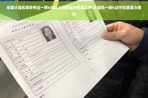 全国计算机等级考试一级b或以上级别证书有哪几种-计算机一级b证书在哪里办理的