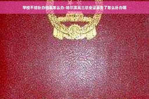 学校不给补办档案怎么办-哈尔滨高三毕业证丢失了怎么补办呢