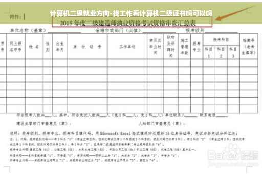 计算机二级就业方向-找工作看计算机二级证书吗可以吗