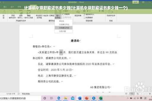 计算机中级职称证书多少钱(计算机中级职称证书多少钱一个)
