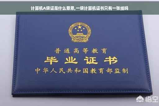 计算机A级证是什么意思,一级计算机证书只有一张纸吗