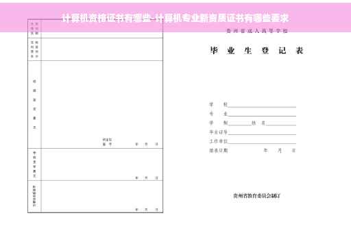 计算机资格证书有哪些-计算机专业新资质证书有哪些要求