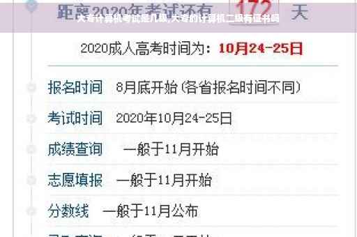 大专计算机考试是几级,大专的计算机二级有证书吗