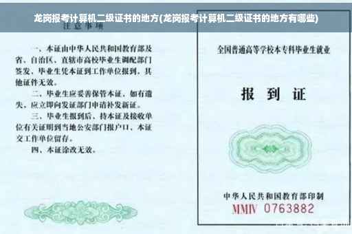 龙岗报考计算机二级证书的地方(龙岗报考计算机二级证书的地方有哪些)