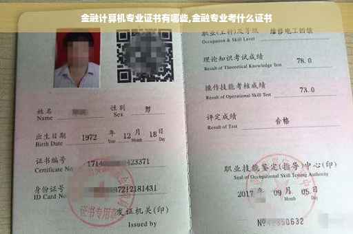 金融计算机专业证书有哪些,金融专业考什么证书