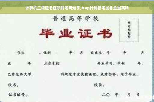 计算机二级证书在职能考吗知乎,bap计算机考试含金量高吗
