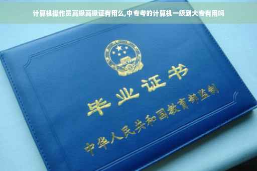 计算机操作员高级高级证有用么,中专考的计算机一级到大专有用吗