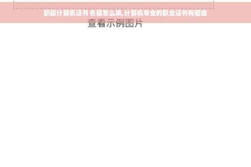 职称计算机证书 名称怎么填,计算机专业的职业证书有哪些