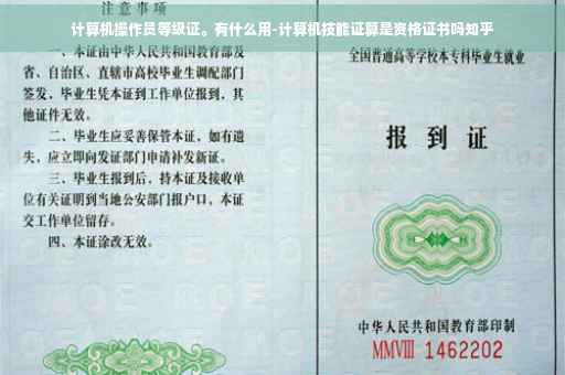 计算机操作员等级证。有什么用-计算机技能证算是资格证书吗知乎