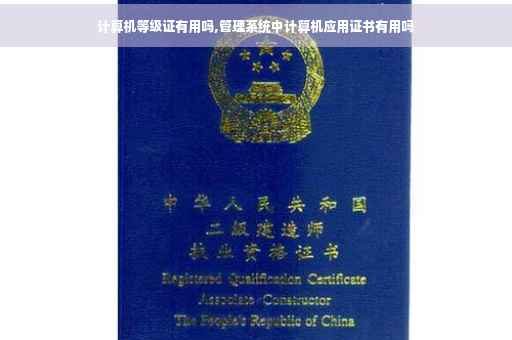 计算机等级证有用吗,管理系统中计算机应用证书有用吗
