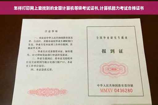 怎样打印网上查找到的全国计算机等级考试证书,计算机能力考试合格证书