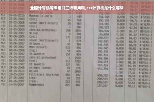 全国计算机等级证书二级有用吗,cct计算机是什么等级