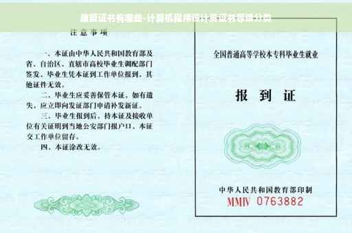 康复证书有哪些-计算机程序设计员证书等级分类