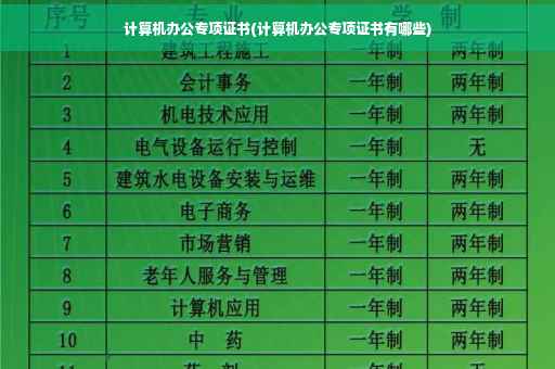 计算机办公专项证书(计算机办公专项证书有哪些)