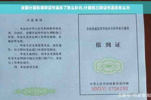 全国计算机等级证书丢失了怎么补办,计算机三级证书丢失怎么办