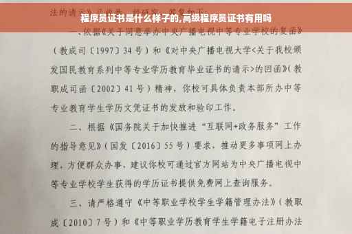 程序员证书是什么样子的,高级程序员证书有用吗