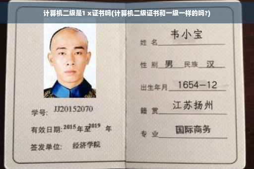 计算机二级是1 x证书吗(计算机二级证书和一级一样的吗?)