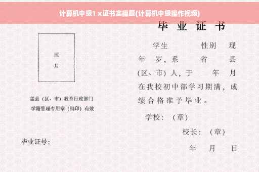 计算机中级1 x证书实操题(计算机中级操作视频)