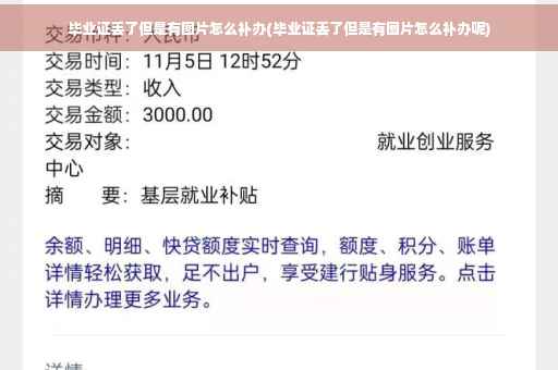 毕业证丢了但是有图片怎么补办(毕业证丢了但是有图片怎么补办呢)
