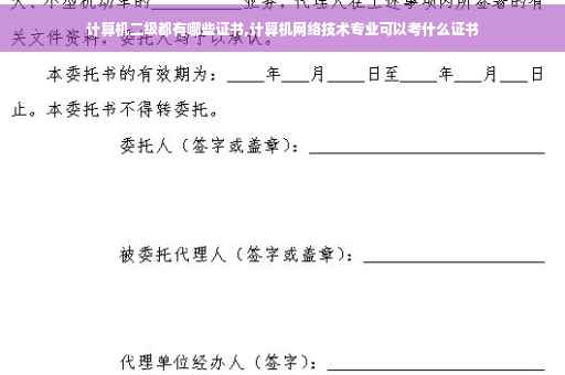 计算机二级都有哪些证书,计算机网络技术专业可以考什么证书