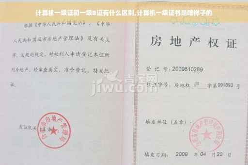 计算机一级证和一级B证有什么区别,计算机一级证书是啥样子的