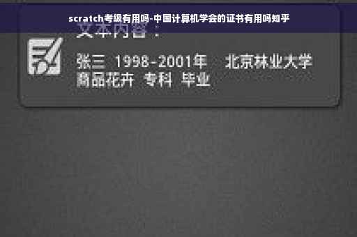 scratch考级有用吗-中国计算机学会的证书有用吗知乎