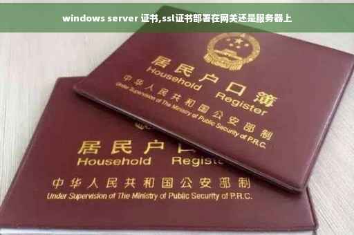 windows server 证书,ssl证书部署在网关还是服务器上