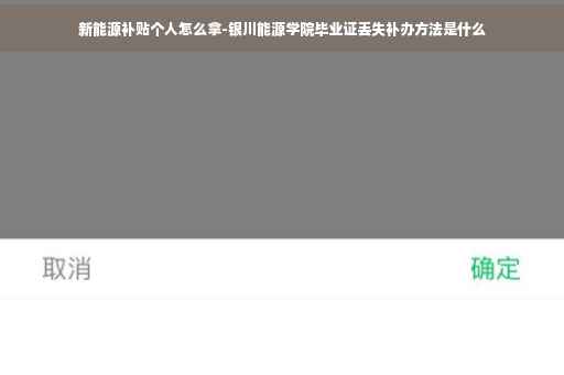 新能源补贴个人怎么拿-银川能源学院毕业证丢失补办方法是什么