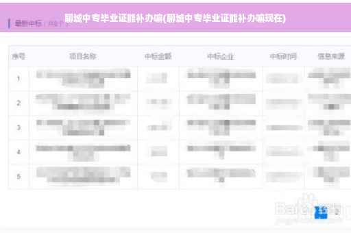 聊城中专毕业证能补办嘛(聊城中专毕业证能补办嘛现在)
