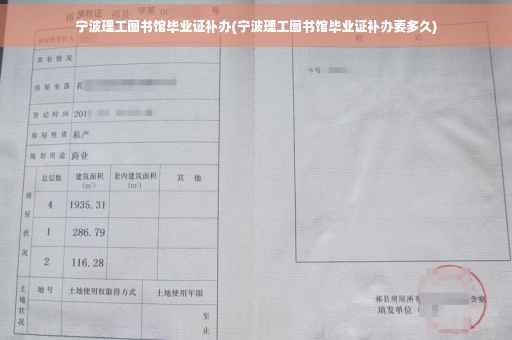 宁波理工图书馆毕业证补办(宁波理工图书馆毕业证补办要多久)