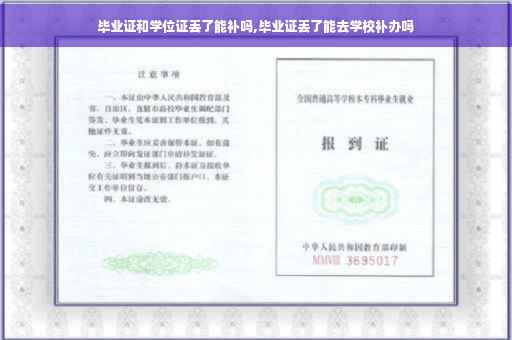 毕业证和学位证丢了能补吗,毕业证丢了能去学校补办吗