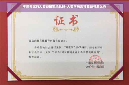 不用考试的大专证国家承认吗-大专学历无技能证书怎么办