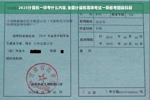 2023计算机一级考什么内容,全国计算机等级考试一级都考那些科目