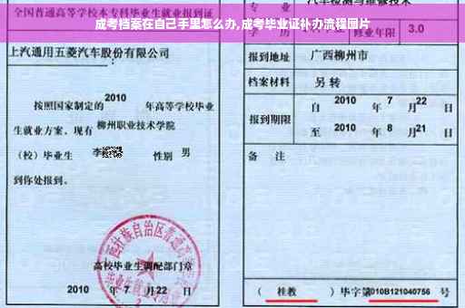 成考档案在自己手里怎么办,成考毕业证补办流程图片
