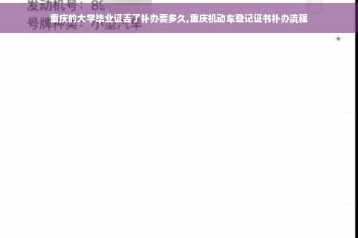 重庆的大学毕业证丢了补办要多久,重庆机动车登记证书补办流程