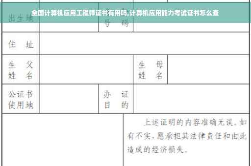 全国计算机应用工程师证书有用吗,计算机应用能力考试证书怎么查