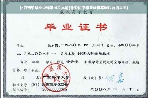 补办初中毕业证样本图片高清(补办初中毕业证样本图片高清大全)