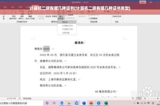 计算机二级有哪几种证书(计算机二级有哪几种证书类型)