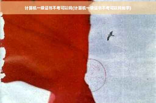计算机一级证书不考可以吗(计算机一级证书不考可以吗知乎)